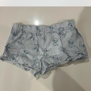 Disney Stitch Blue and White Striped Shorts